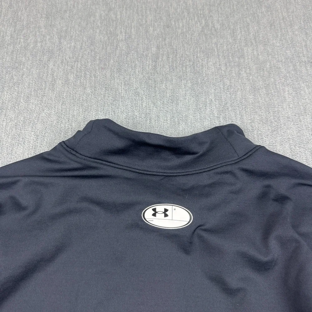 Under Armour T Shirt Mens 2XL XXL Black Fitted Mock Neck Cold Gear Baselayer NWT